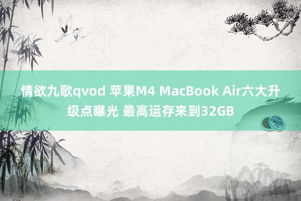 情欲九歌qvod 苹果M4 MacBook Air六大升级点曝光 最高运存来到32GB