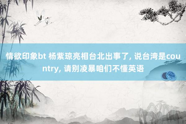 情欲印象bt 杨紫琼亮相台北出事了， 说台湾是country， 请别凌暴咱们不懂英语