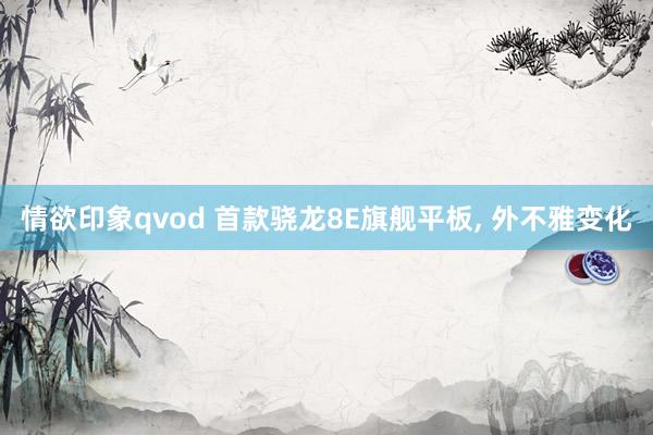 情欲印象qvod 首款骁龙8E旗舰平板， 外不雅变化