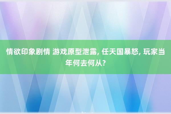 情欲印象剧情 游戏原型泄露， 任天国暴怒， 玩家当年何去何从?