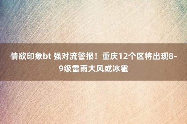 情欲印象bt 强对流警报！重庆12个区将出现8-9级雷雨大风或冰雹