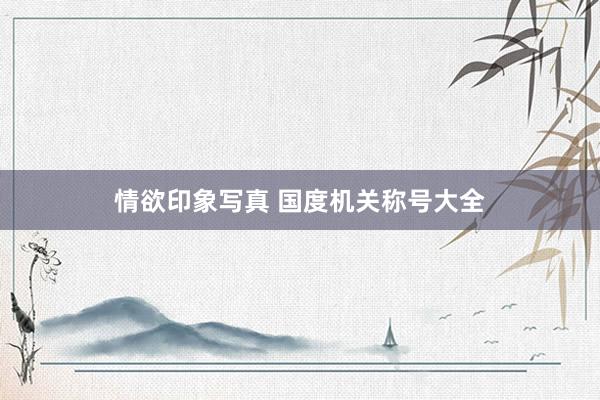 情欲印象写真 国度机关称号大全