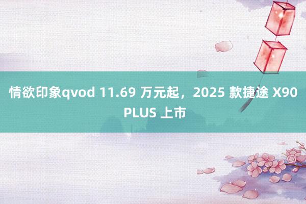 情欲印象qvod 11.69 万元起，2025 款捷途 X90 PLUS 上市